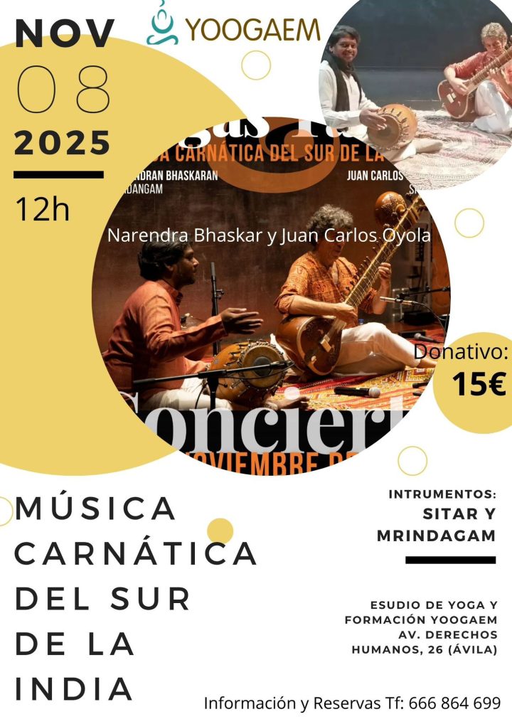 Concierto Sitar y Mrindangam.Musica carnatica del sur de la India 