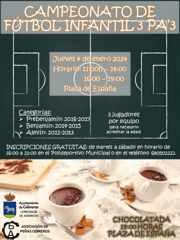 CAMPEONATO INFANTIL DE FÚTBOL 3 PA' 3 2024